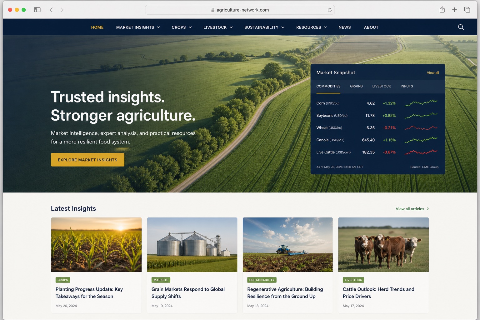 Agrigate Network Website — Agriculture project